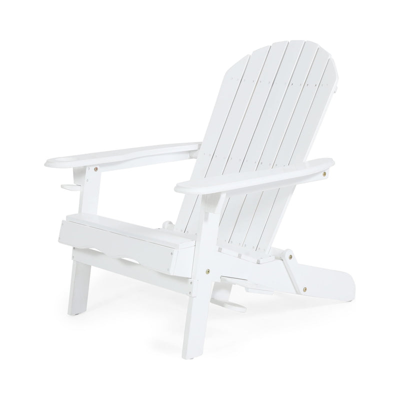 Zenithia - Outdoor Foldable Adirondack Chair With 2 Cup Holders