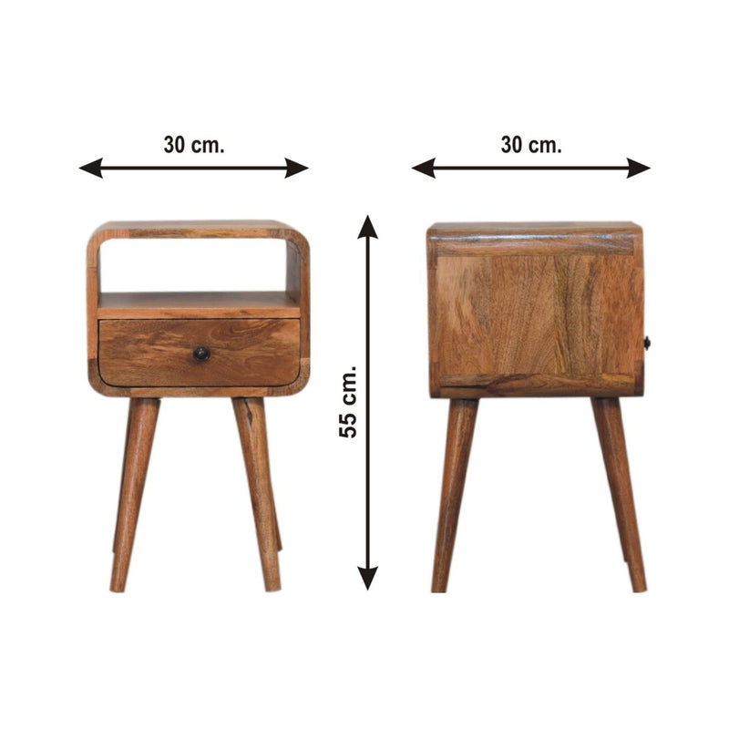 Mini Curve Open Bedside Nightstand