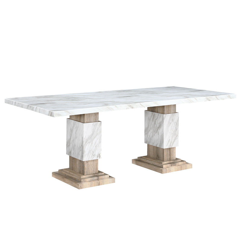Stacey - Dining Table With Pedestal Base - Beige