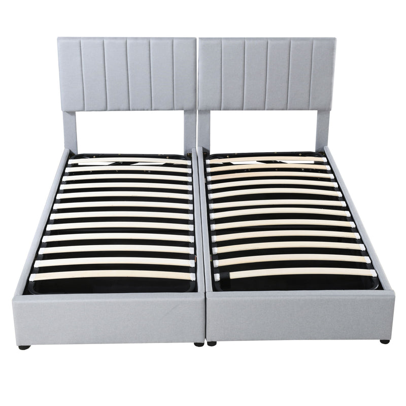 Upholstered Platform Bed With A Hydraulic Storage System