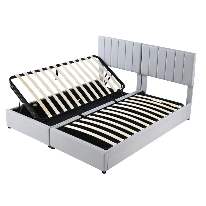 Upholstered Platform Bed With A Hydraulic Storage System