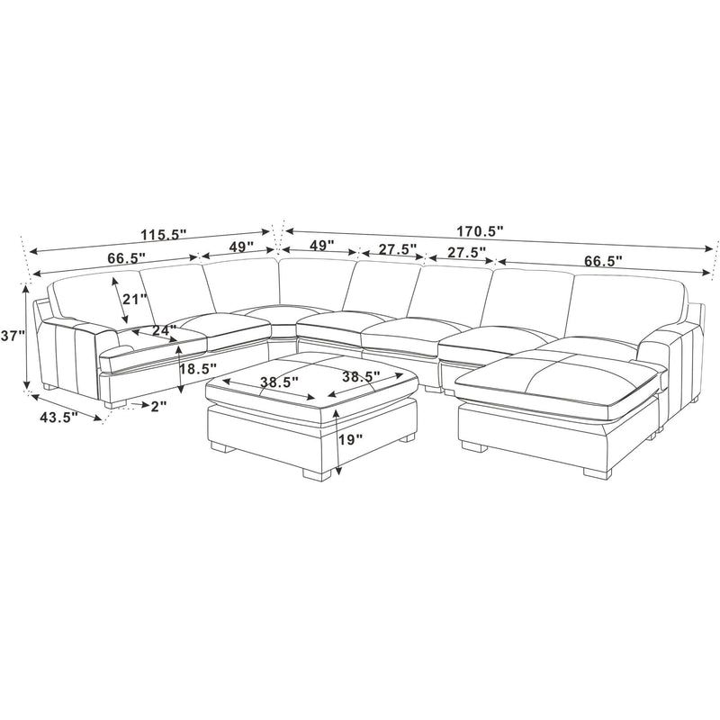 Large Seating Modular Sectional