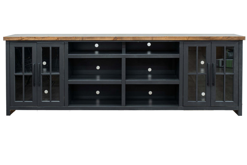 Essex - TV Stand Console For TVs Up To 100" - Black / Whiskey