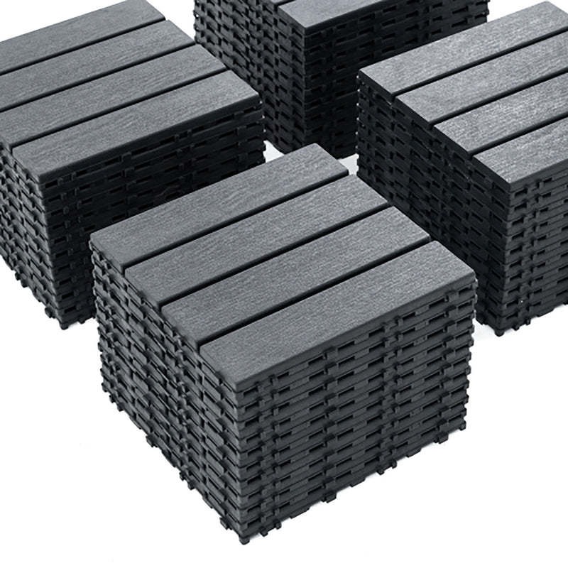 Plastic Interlocking 44 Pack Patio Deck Tiles, Square Waterproof Outdoor All Weather Use