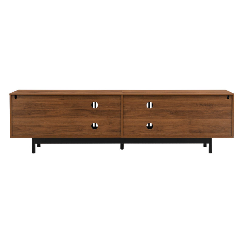 TV Stand, Media Console With 2 Drawers, Soft Closing Hinges, Adjustable Shelves - Walnut