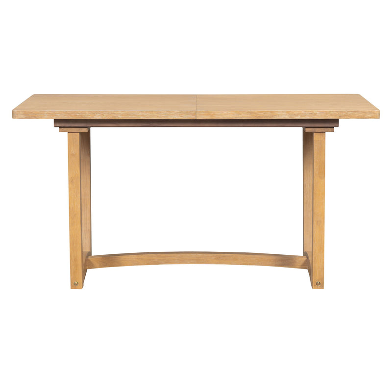 Rectangular Extendable Dining Table Set With 6 Upholstered Chairs
