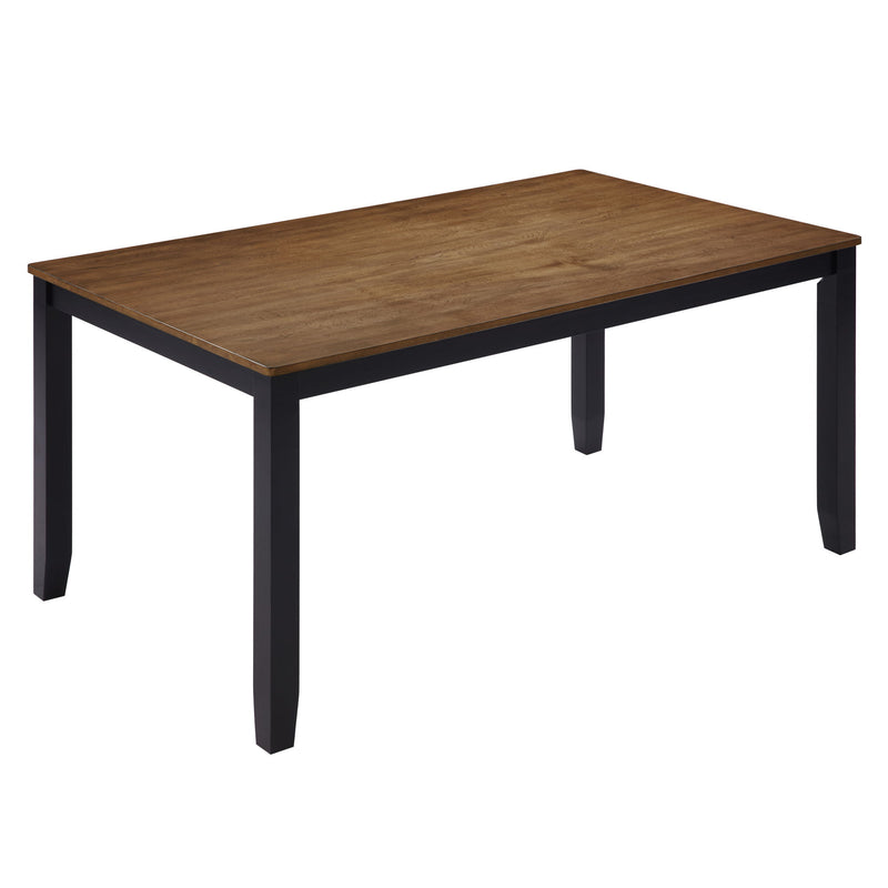 6 Piece Dining Table Set With Bench - Beige / Black / Oak