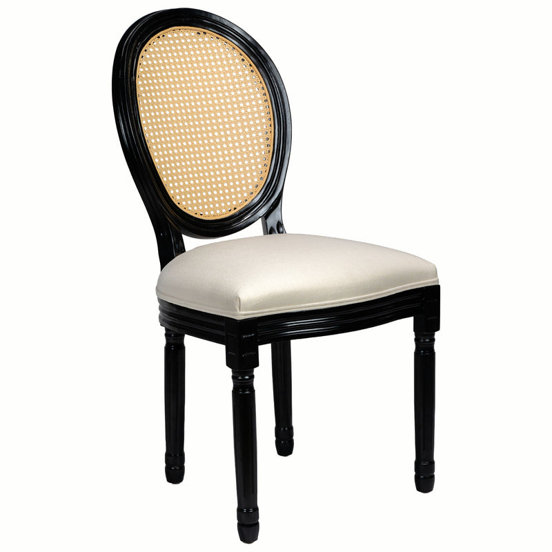 Dining Chairs, Upholstered With Round Back (Set of 2) - Black