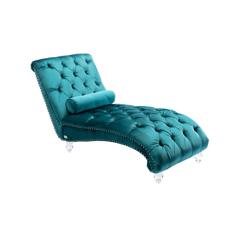 Chaise Lounge Indoor, Button Tufted Upholstered Chaise Lounge Chair With Pillow