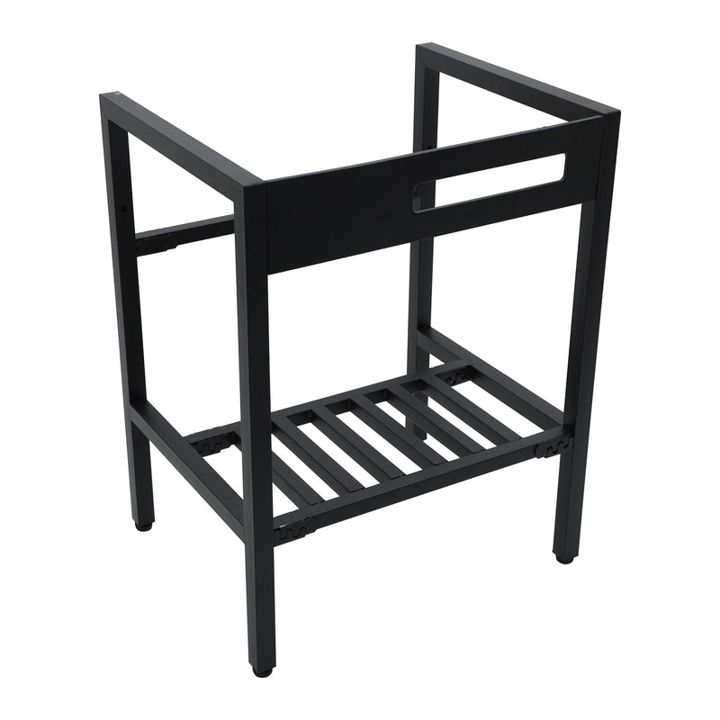 Console Sink With Legs, 24" X 18", Durable Porcela With Frame - White / Black