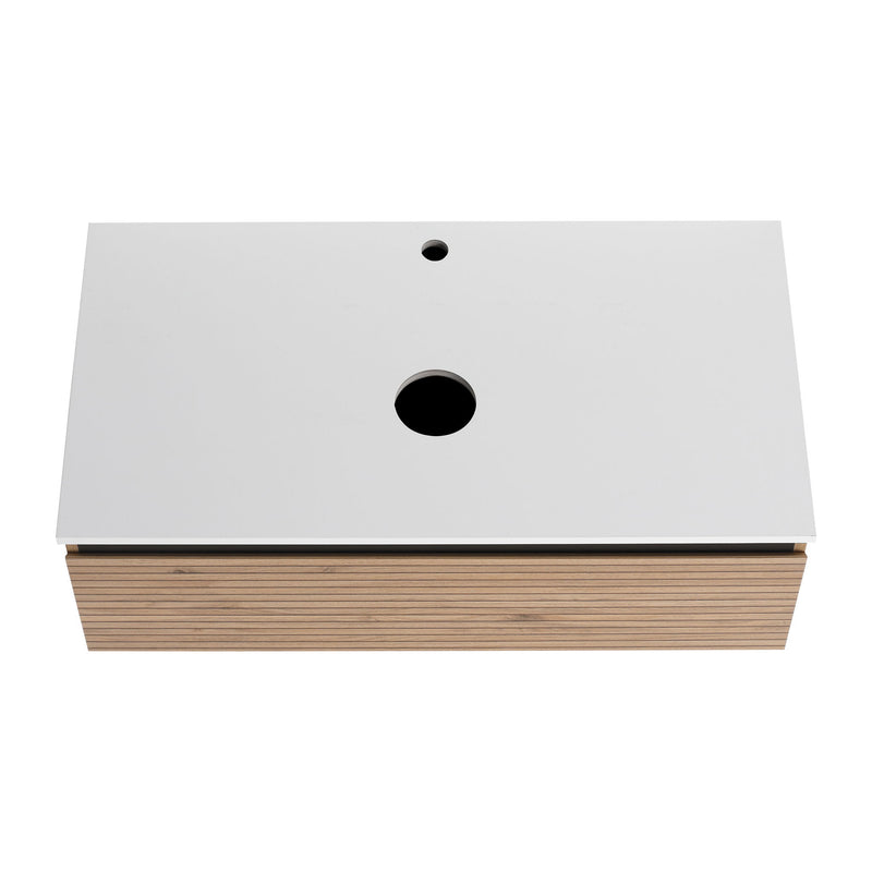 Wall Mounted Bathroom Vanity With Art Sink & 1 Soft Close Drawer