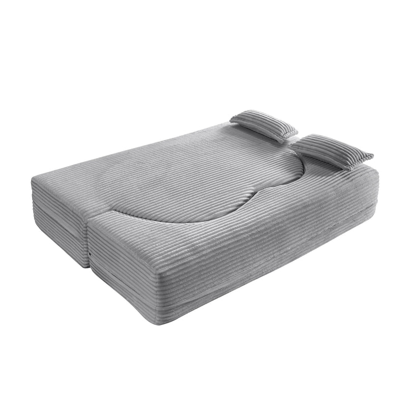 Floor Convertible Sleeper Sofa Bed With 2 Pillows