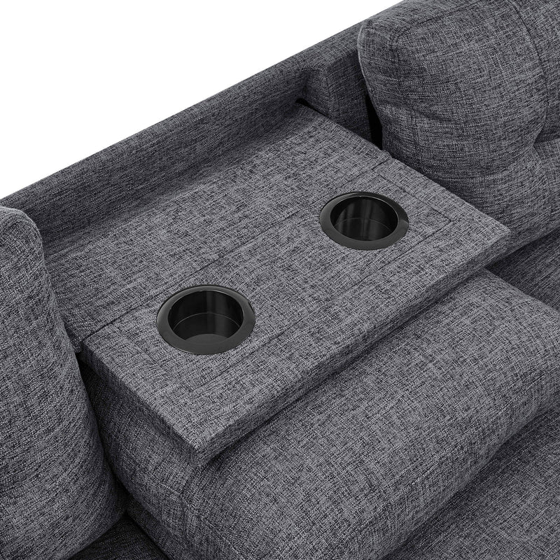 Camden - Power Sectional Sofa With Storage Ottoman And Built In Charging Ports - Gray
