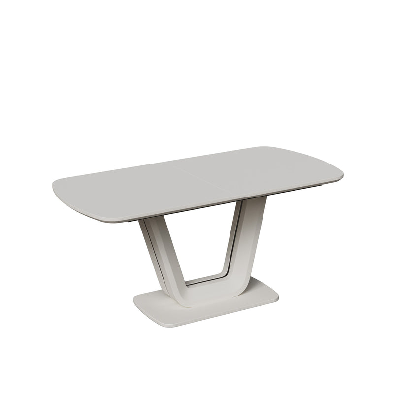 Modern Industrial Style Expandable Dining Table With U Shaped Legs - Antique Gray White