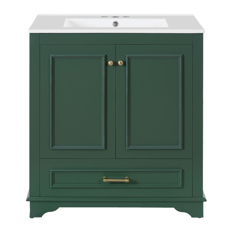 Bathroom Vanity With Sink, Cabinet & 2 Soft Closing Doors & Adjustable Shelf