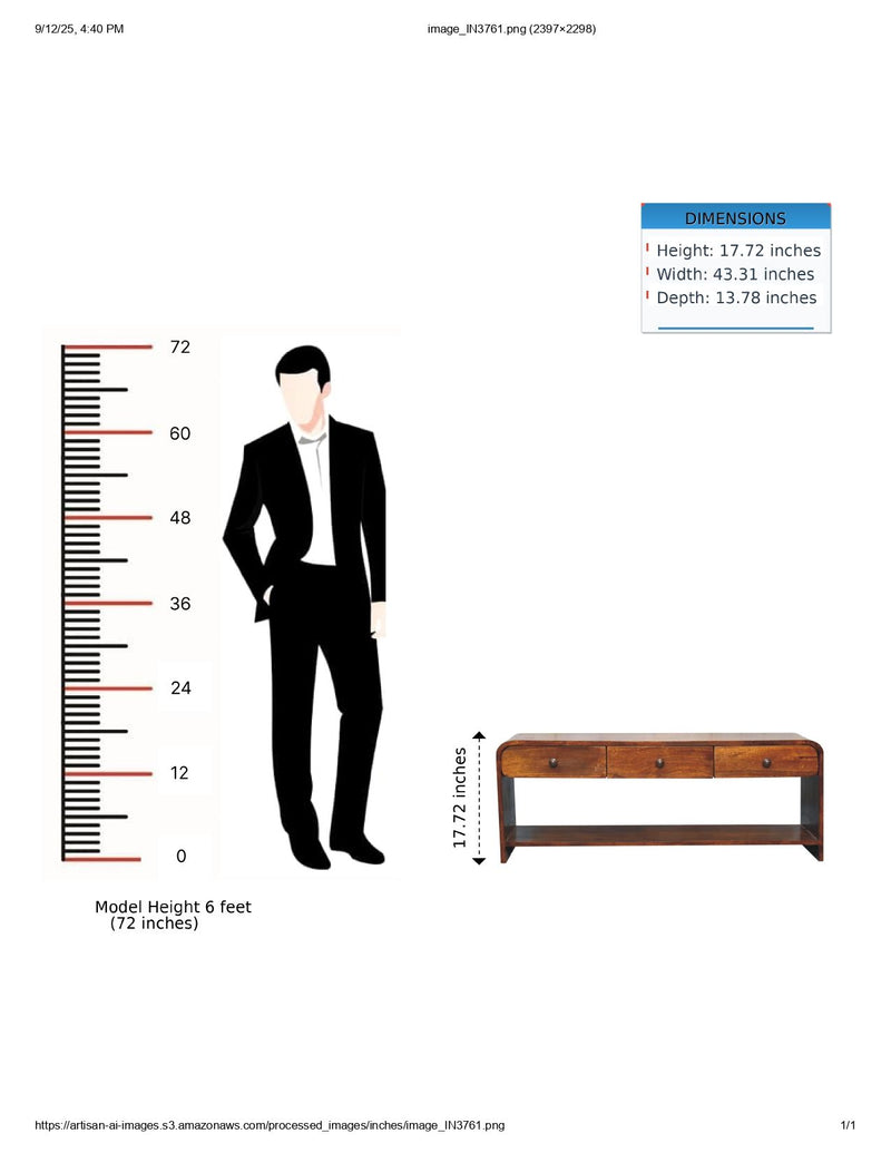 Aspen - Slim Media Unit - Dark Brown