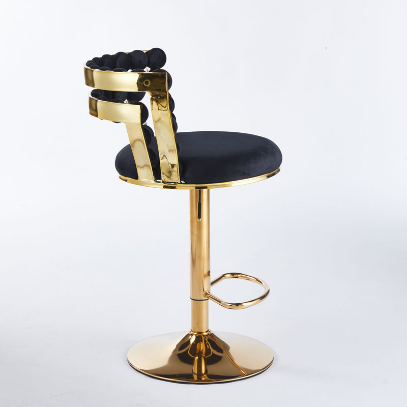 Modern Bar Chair With Iron Tube Legs, Soft Cushions And Comfortable Backrest (Set of 2)