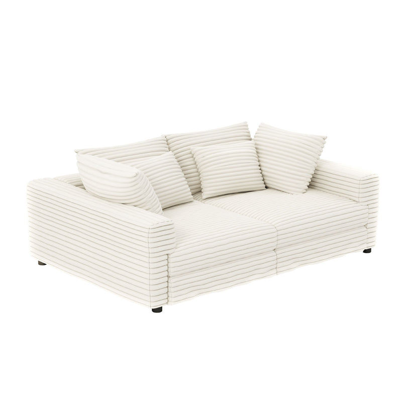 4 Seat Sofa, Modern Comfy Upholstered Sofa Cloud Couch, Deep Seat Couches With Soft Pillows