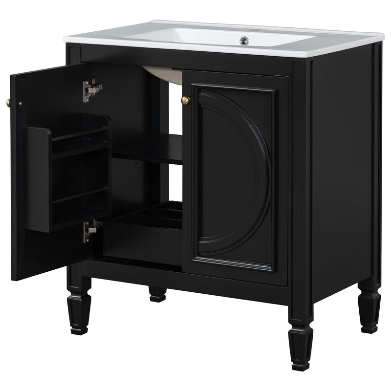 Bathroom Vanity With Sink With 2 Doors And Adjustable Shelf
