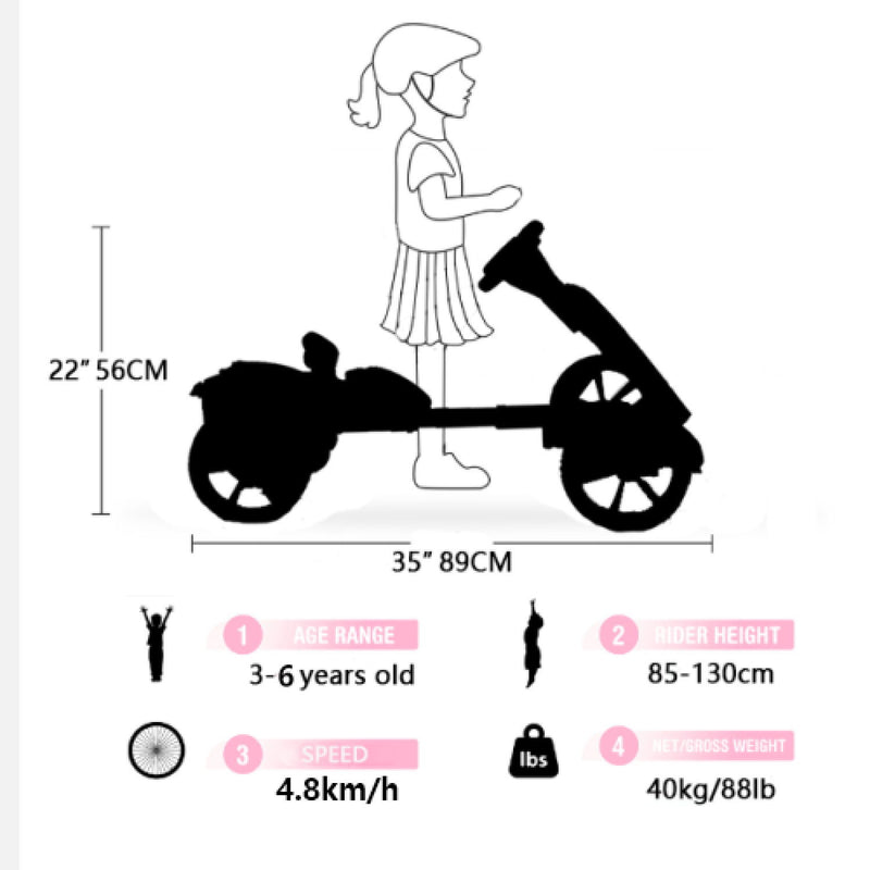 Electric Kids Pedal Go Kart With Adjustable Seat, Foldable Design