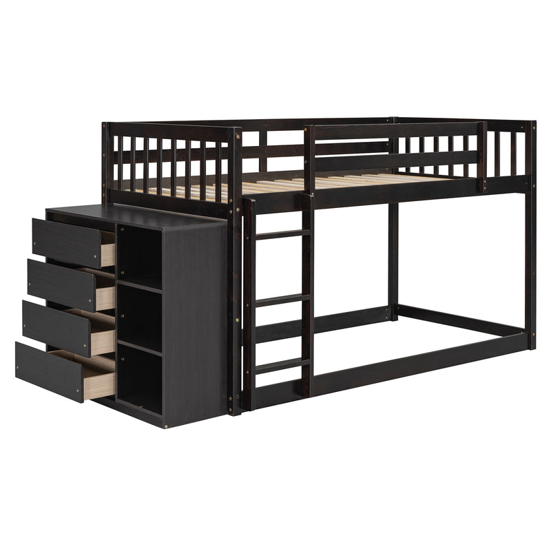 Bunk Bed With 4 Drawers And 3 Shelves