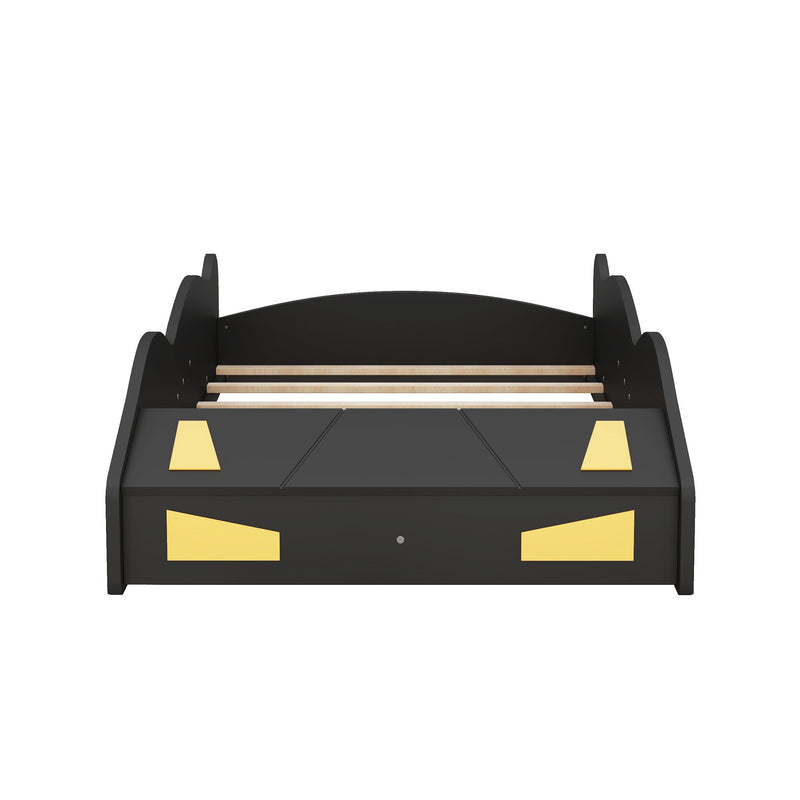 Race Car Shaped Platform Bed With Wheels And Storage