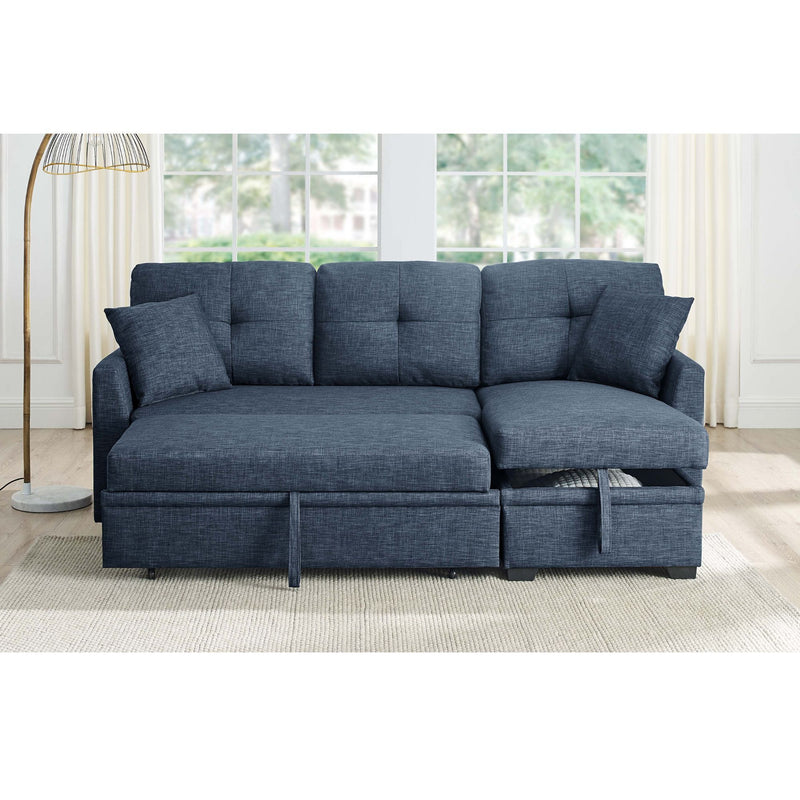 Upholstered Sectional & Pull Out Bed And Chaise Storage