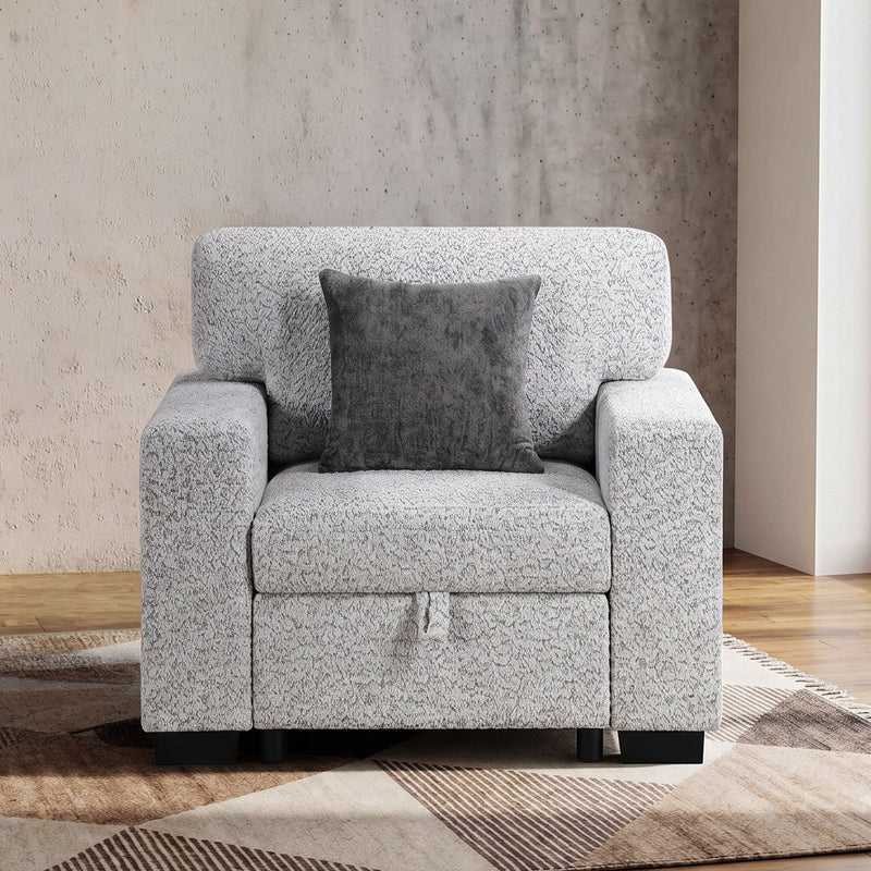 Prato - Chair With Storage And USB - Gray