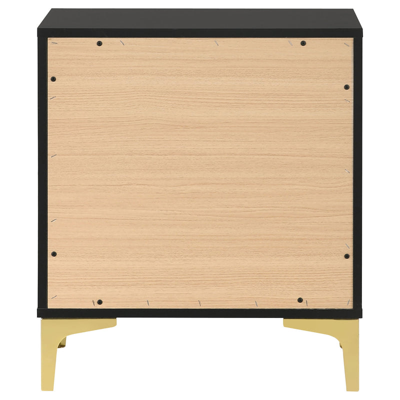 2 Drawer Rectangular Nightstand - Black