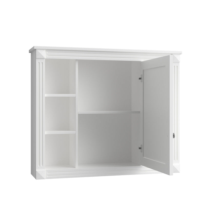 Wall Mounted Bathroom Storage Cabinet With Mirror, Cabinet With 6 Open Shelves And Adjustable Interior