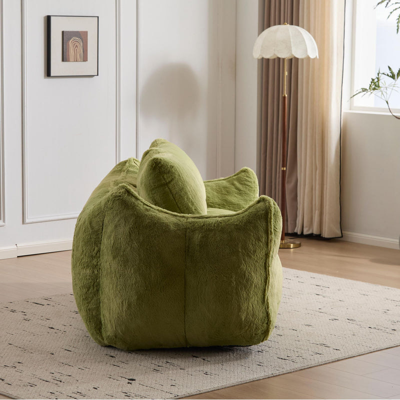 Giant Bean Bag Couch, Ultra Soft Fluffy Loveseat For Living Room