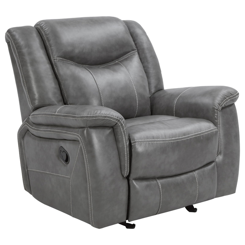 Encino - Upholstered Padded Arm Glider Recliner - Gray
