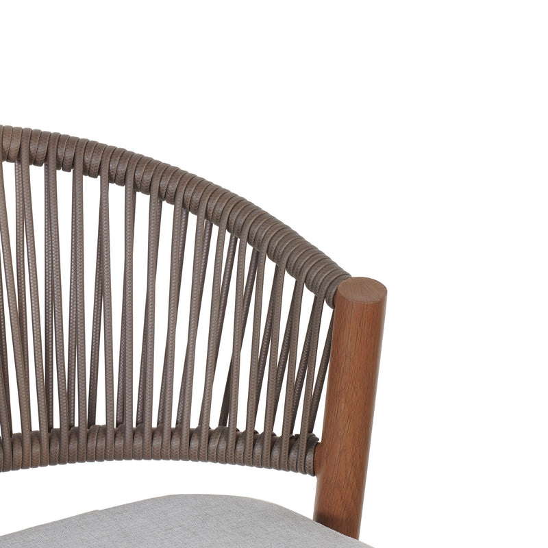 Outdoor Bar Height Metal Frame Counter Stools With Scallop Shaped Backrest & Water Resistant Cushions