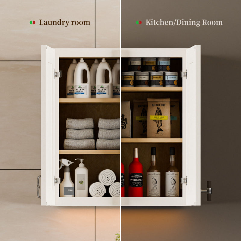 Shaker Wall Cabinet With Soft Close Hinges, Adjustable Shelves, Double Door