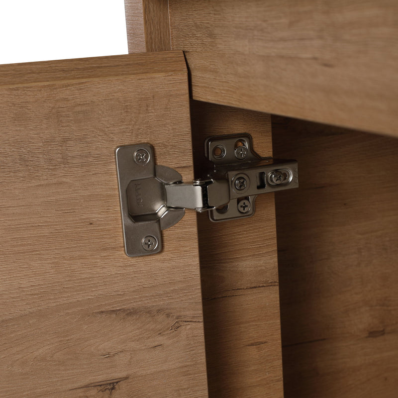 Wall Mounted Bathroom Vanity & Sink, Storage Shelves & Soft Close Door