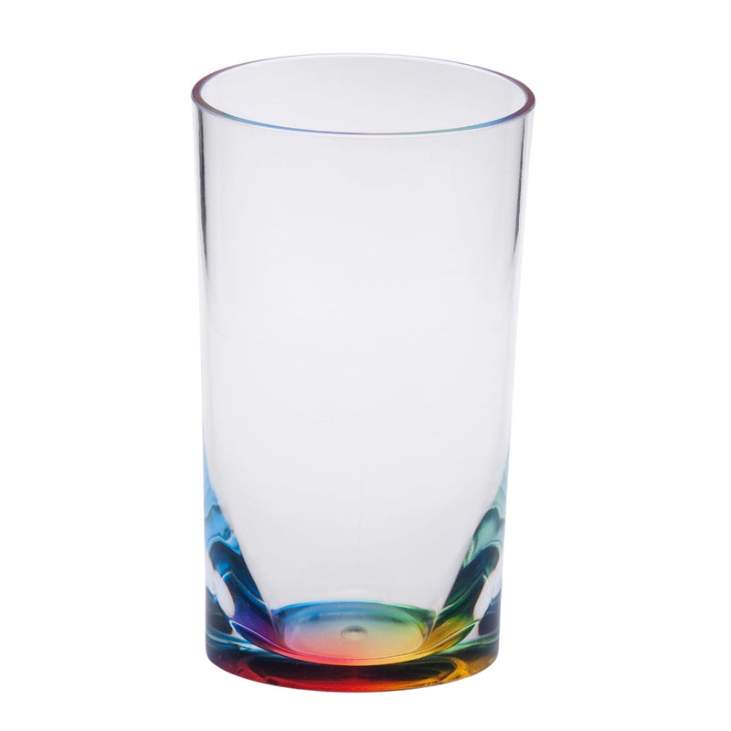 Leading Ware Oval Halo Acrylic Glasses Drinking, 15Oz (Set of 4) Hi Ball, Bpa Free - Clear
