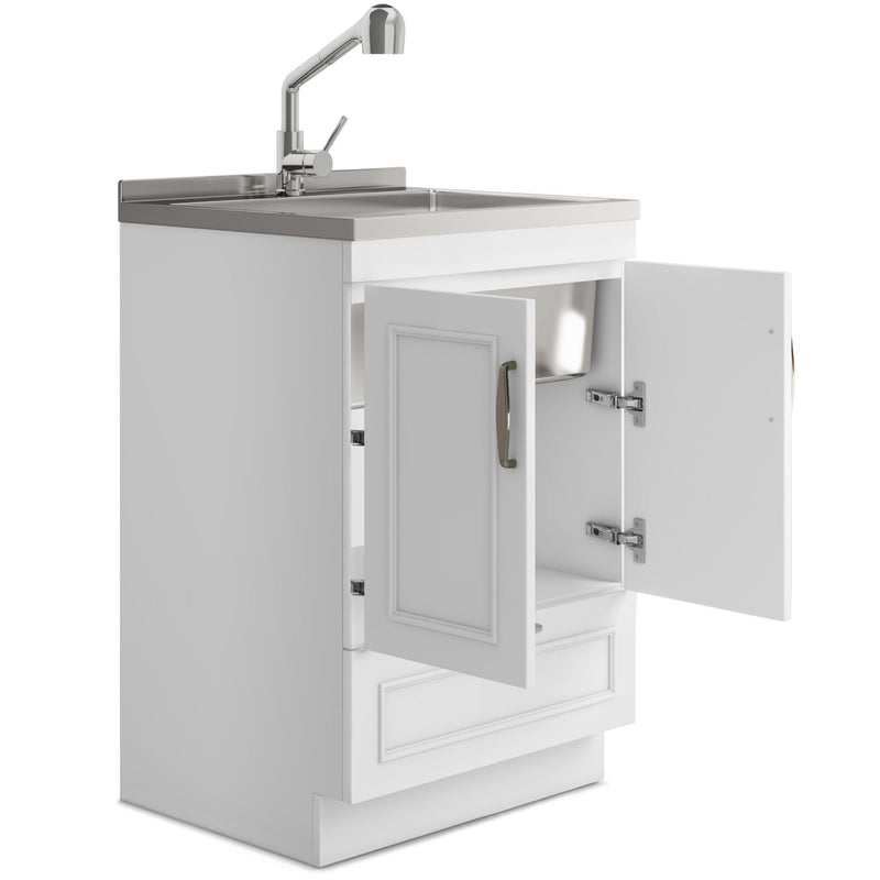 Cardinal - Laundry Cabinet With Faucet And Sink - White - Wood
