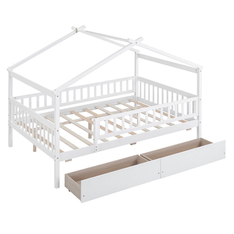 House Bed With 2 Drawers