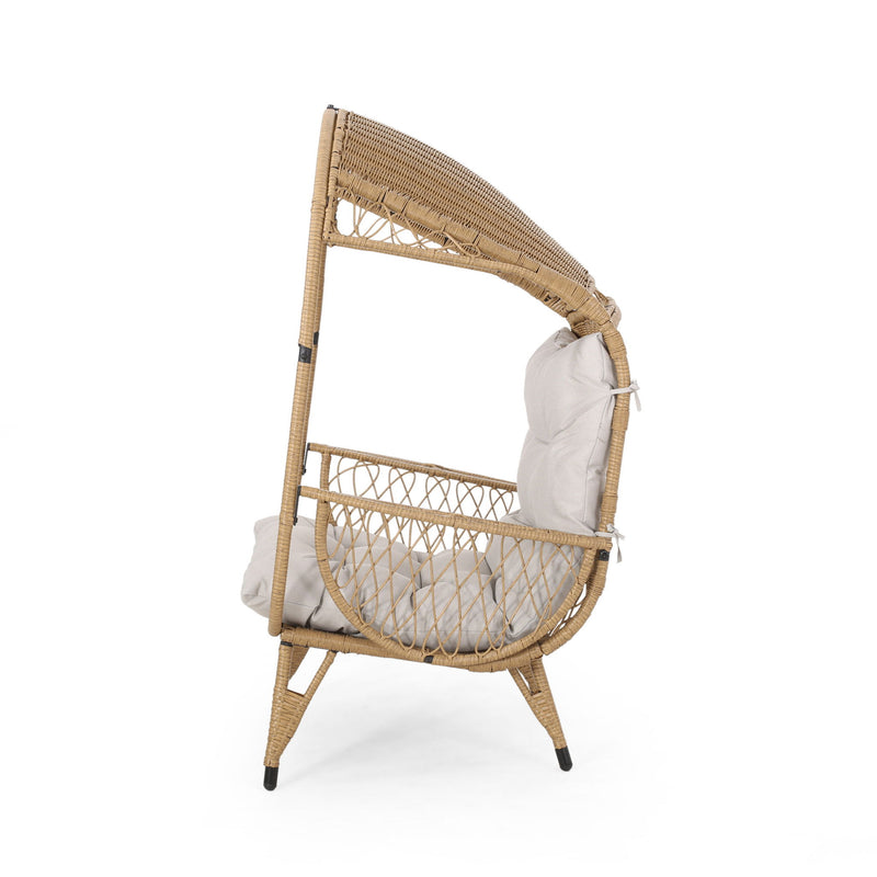 Outdoor Wicker Standing Basket Chair With Cushion