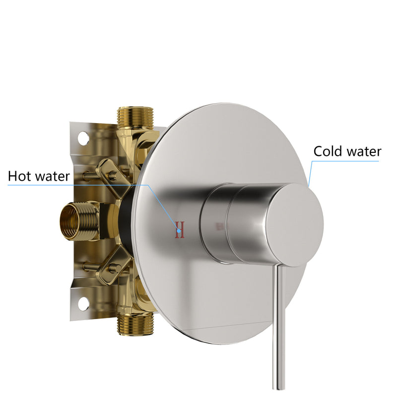 Shower Faucet Set With 10" Rainfall Shower Head And Valve - Brushed Nickel