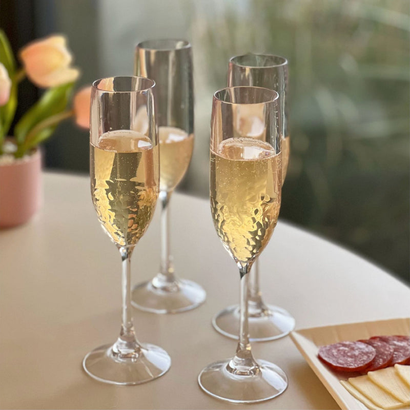 Tritan Lexington - Unbreakable Plastic Champagne Flutes, Durable Glass Alternative (Set of 4), 6Oz - Clear