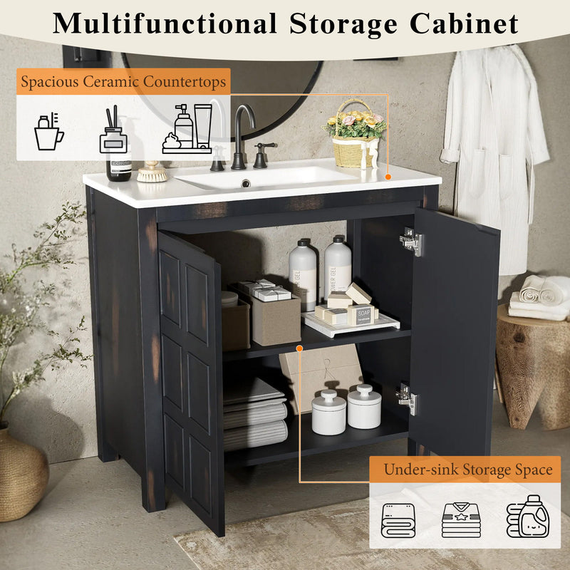 Bathroom Vanity Organizer With Sink, Combo Cabinet Set, Bathroom Storage Cabinet