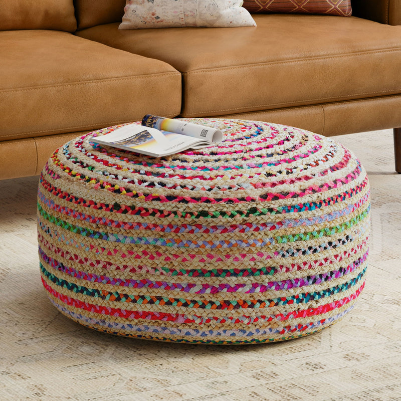 Margo - Large Round Pouf - Multicolor