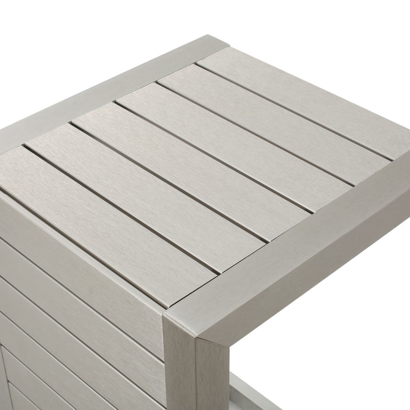 Aluminum Outdoor C - Shaped Side Table For Patio