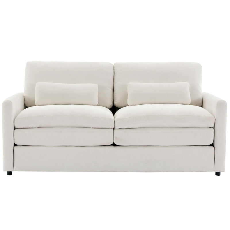 Cozy Upholstered Cushion Loveseat Sofa For Living Room