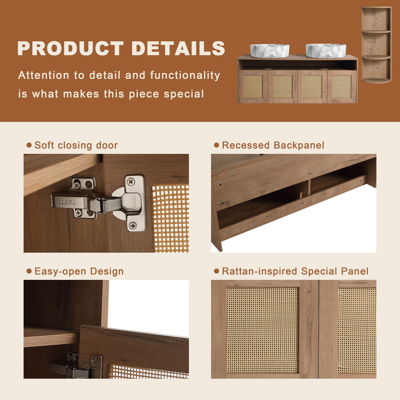 Bathroom Vanity & Art Sink And Storage Rack, Float Mounting Design