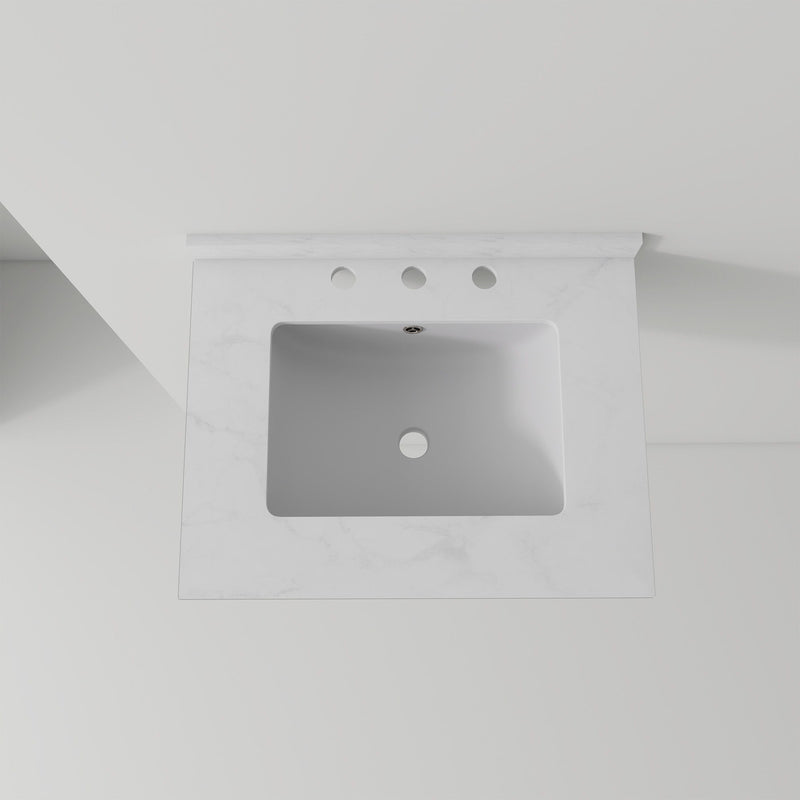 Basin Sink, 0.6" Ultra Thin Profile, Triple Faucet Holes, Sink Only