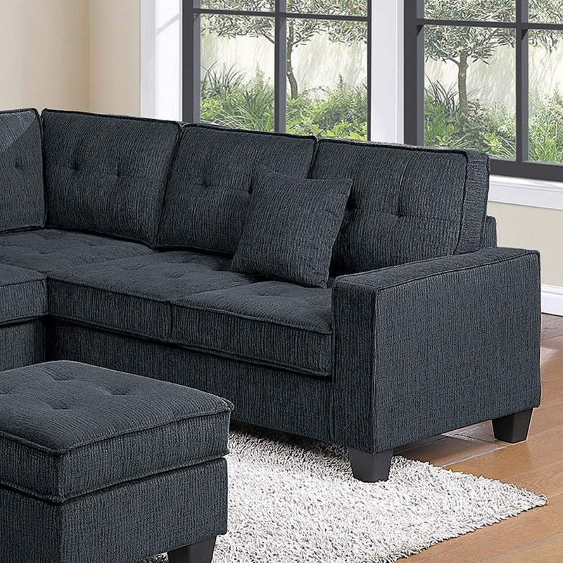 Sectional Set With Corner Wedge Ottoman USB Port