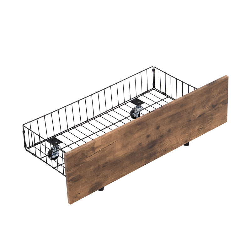 Twin Size Platform Bed With Headboard And Footboard, 2 Storage Drawers And Rotatable TV Stand - Black