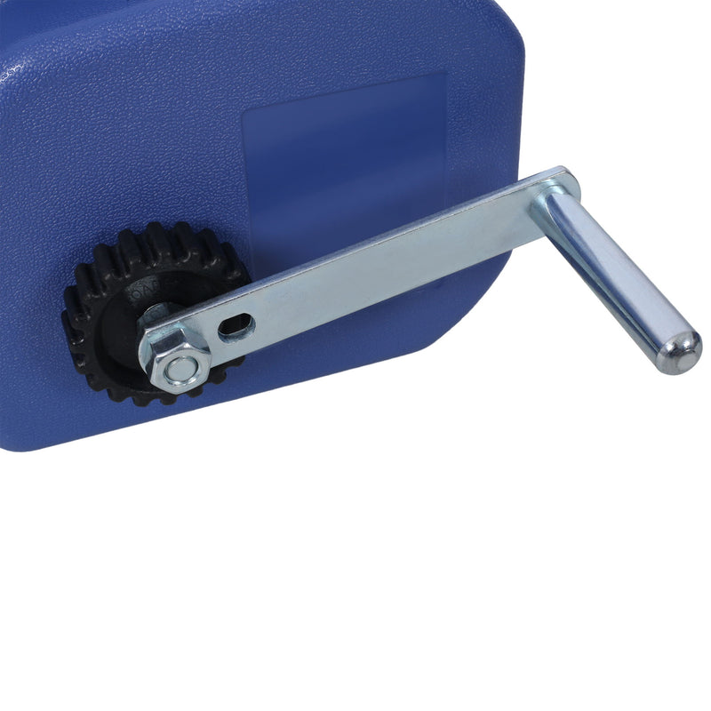 Reversible 12V Electric Trailer Winch For Boats Up To 6000 Lbs With Synthetic Rope And Extra Pulley Hook - Blue